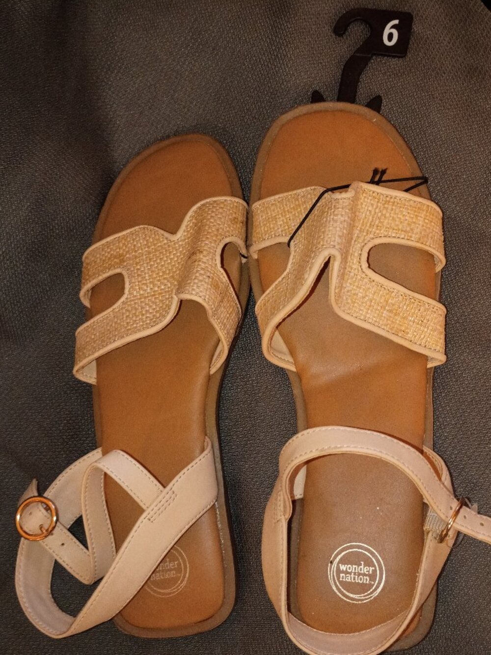 NWT Wonder Nation Big Girls Size 6 Fashion Cutout Upper Sandal with Buckle